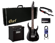 Pack Guitarra X100+Estuche+Cable+Correa+Afin+Laney lx10 CORT PACK-X100-OPBK
