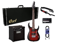 Pack Guitarra X100+Estuche+Cable+Correa+Afin+Laney lx10 CORT PACK-X100-OPBB