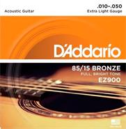 Encordado para Acústica 85/15 Bronce Extra Light 010 DADDARIO EZ900