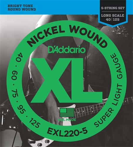 Encordado para Bajo 5CdasSuper Light Niquel 040 DADDARIO EXL220-5