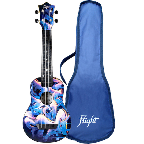 Ukelele Soprano de Fibra con Funda FLIGHT TUS40 GRAFFITI