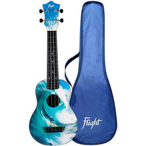 Ukelele Soprano de Fibra con Funda FLIGHT TUS25 SURF