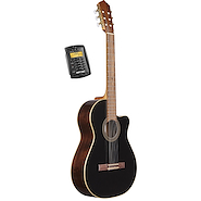 Guitarra Clasica Criolla con corte y Eq Tapa Negra FONSECA 40KECN