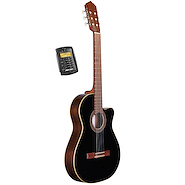 Guitarra Clasica Criolla con corte y Eq 3/4 Tapa Negra FONSECA 41KECN