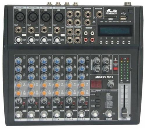 Consola Mixer de Sonido 8 Canales 2ST + 4M c/MP3 GBR MD855 MP3