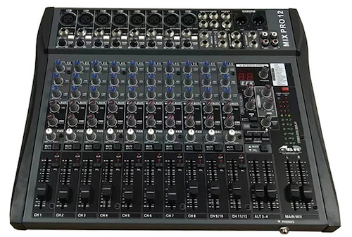 Consola Mixer de Sonido 12 Canales 8Mono +2 Stereo GBR MIX PRO 12