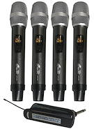 Microfono Inalambrico x4 de Mano UHF Base Recargable GBR 3MG-UHF-400