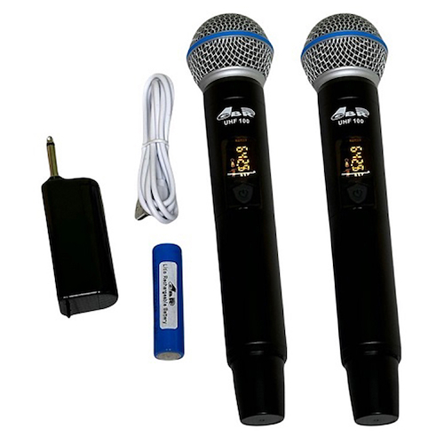 Microfono Inalámbrico UHF Doble de Mano GBR 3MG-UHF-200