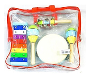 Set de Percusion Infantil 4 Instrumentos c/Valija KNIGHT JB565