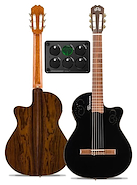 Guitarra Clasica Electrocriolla sin Boca c/corte c/Fishman LA ALPUJARRA 300KINKNM NEGRA MATE