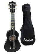 Ukelele Estudio Iniciación Soprano C/Funda Negro LEONARD UK5BK