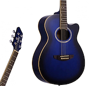 Guitarra Acústica c/Corte Tapa Pino Clavijas Blindadas LEONARD LA267BL