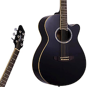 Guitarra Acústica c/Corte Tapa Pino Clavijas Blindadas LEONARD LA267BK