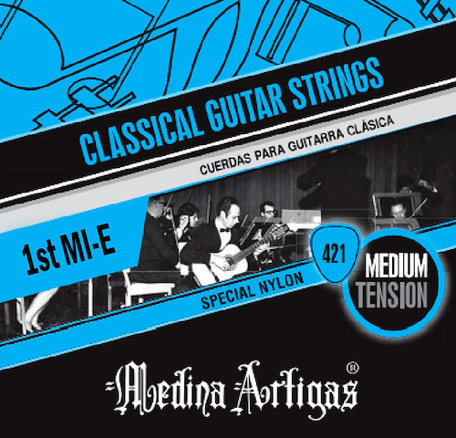 Cuerda para Guitarra Criolla 1ra Sobre Azul MEDINA ARTIGAS 1°GUIT-CLAS