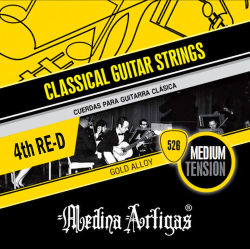 Cuerda para Guitarra Criolla 4ta Dorada Sobre Amarillo MEDINA ARTIGAS 4°GUIT-CLAS