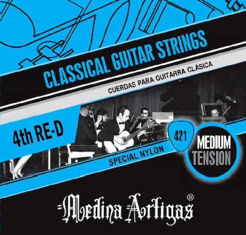 Cuerda para Guitarra Criolla 4ta Plateada Sobre Azul MEDINA ARTIGAS 4°GUIT-CLAS
