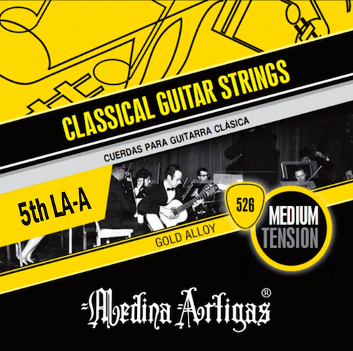 Cuerda para Guitarra Criolla 5ta Dorada Sobre Amarillo MEDINA ARTIGAS 5°GUIT-CLAS