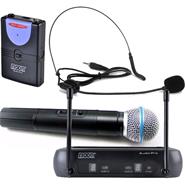 Microfono inalámbrico VHF dos canales Vincha + Mano MOON MI01VDMH