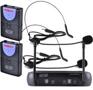Microfono inalámbrico VHF dos canales Doble Vincha MOON MI01VDHH