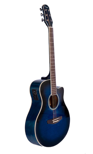 Guitarra Electroacustica Blue Sunburst c/Corte y Funda PARQUER GAC109MCBLEQ4