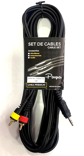Cable Armado Premium Miniplug 3.5 Stereo X 2 RCA - 6 mts PARQUER CABA2106