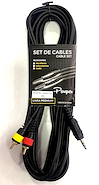 Cable Armado Premium Miniplug 3.5 Stereo X 2 RCA - 6 mts PARQUER CABA2106