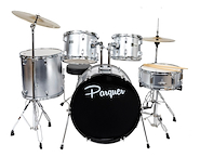 Bateria 5 Cuerpos y Fierros y Platos Silver PARQUER 10065SL