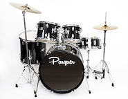 Bateria 5 Cuerpos y Fierros y Platos Black PARQUER 10065BK