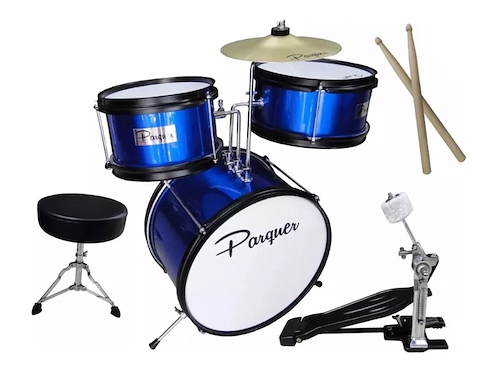 Bateria Infantil para Niños 3 Cuerpos c/Banqueta Azul PARQUER 10030BLU