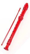 Flauta Dulce Soprano Rojo transparente PARQUER 8TKRED