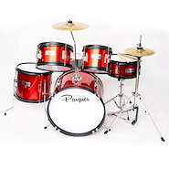 Bateria 5 cuerpos Junior c/Banqueta - Roja PARQUER 10046RD