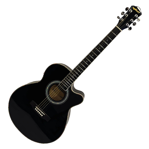 Guitarra Electroacustica c/microfono Negro ROCKET R20EQ17-BK