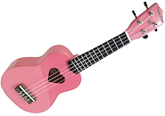 Ukelele Soprano 21" Rosa Corazon Tapa, Aro y Fondo de Tilo SANTA CRUZ UK210H-PK