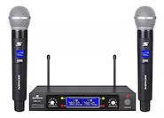 Microfono Inalambrico Doble de Mano UHF Pantalla Digital SENON WMU311