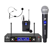 Microfono Inalámbrico Doble Mano y Vincha UHF SENON WMU313