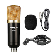 Microfono Condenser con Araña, Rompeviento y Cable SINEW BM-700
