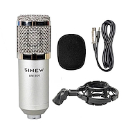 Microfono Condenser con Araña, Rompeviento y Cable SINEW BM-800