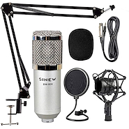 Microfono Condenser con Araña, PopFilter, Brazo y Cable SINEW BM-800B SET