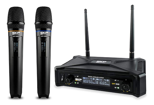 Microfono Inalámbrico Doble de Mano UHF Digital SKP UHF-300D