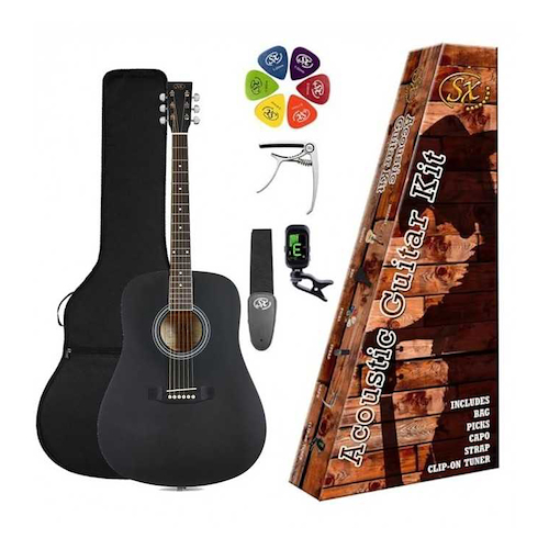 Guitarra Acustica Cuerpo Dreathnoght Pack SX SD104KBK