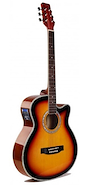 Guitarra Electroacústica con Corte - Con Funda TEXAS AG60-LC5-3TS TEX