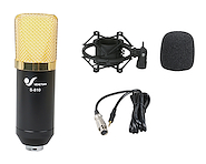 Microfono Condenser con Araña, Rompeviento y Cable VENETIAN S-810 BK