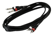 Cable Armado 2 RCA X 2 Plug 6.5 Mono - 3 mts WARWICK RCL 20934 D4