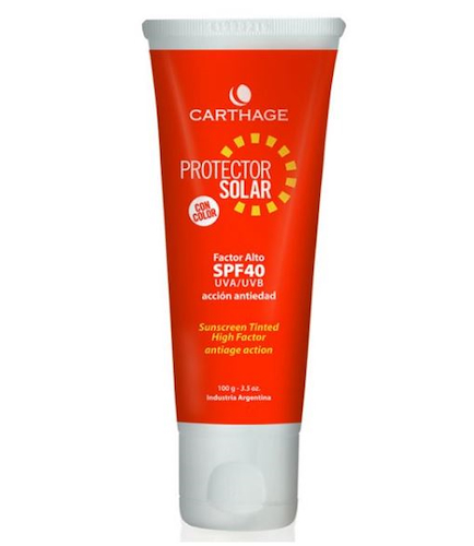 CARTHAGE Protector Solar Facial Alto SPF 40 con color 100gr