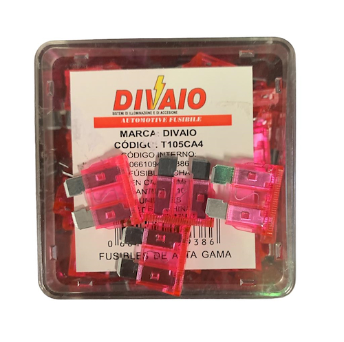 Divaio Fusible Ficha Caja Por 100 Unidades4 Amper - $ 4.814
