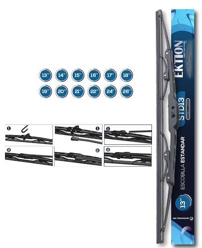 EKTION Escobilla Flat Universal Enganche Estandar 22' Chata Acero - Enganche Unversal - $ 4.124