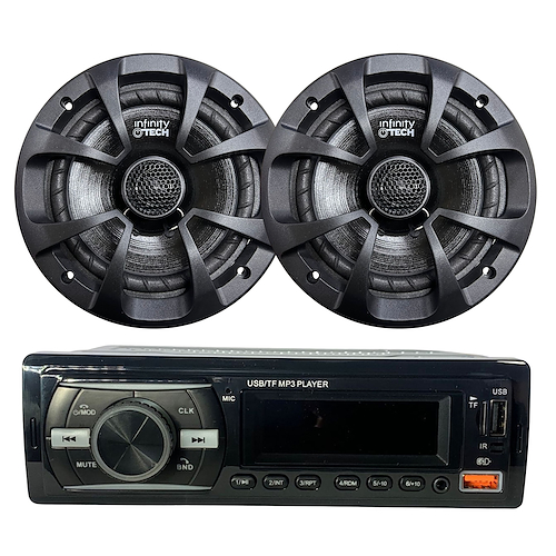 Infinity Tech  Combo Stereo 920 Bluetooth Usb Mp3 Fm + Juego De Parlantes 6 - $ 84.953