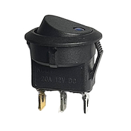 Infinity Tech Llave Interruptor Basculante Rodondo 12/24V 3Pin Negro led Azul