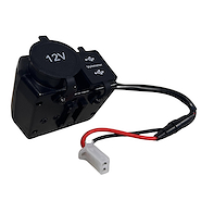 Infinity Tech Toma Corriente Moto Dual USB 12V a 5V, Con Voltimetro Gps Celular Carga Rapida