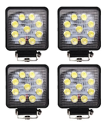 Infinity Tech X4 Faro Led 9 Auxiliar Cuadrados 27W Camión 4 Faro Led 9 Auxiliar Cuadrados 27W Camión Tractor Agricola